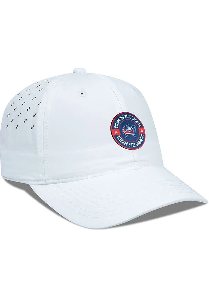 Levelwear Columbus Blue Jackets White Haven Structured Womens Adjustable Hat