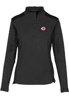 Levelwear Cincinnati Reds Womens Black Daybreak Qtr Zip