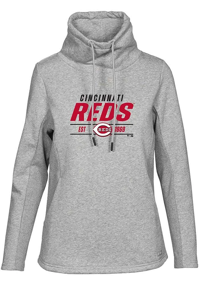 Levelwear Cincinnati Reds Womens Grey Loop Long Sleeve Pullover