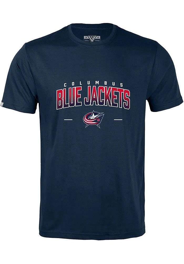 Levelwear Columbus Blue Jackets Navy Richmond Doubleheader Short Sleeve T Shirt