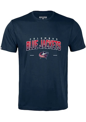 Levelwear Columbus Blue Jackets Navy Richmond Doubleheader Short Sleeve T Shirt