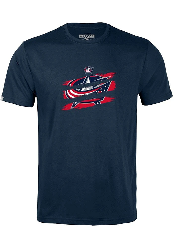 Levelwear Columbus Blue Jackets Youth Navy Richmond Jr Painted Short Sleeve T-Shirt