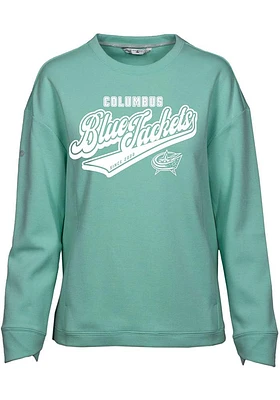 Levelwear Columbus Blue Jackets Womens Green Verve Fiona Crew Sweatshirt