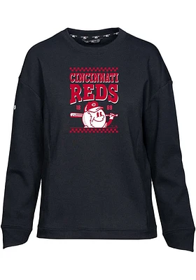 Levelwear Cincinnati Reds Womens Black Fiona Inaugural Crew Sweatshirt