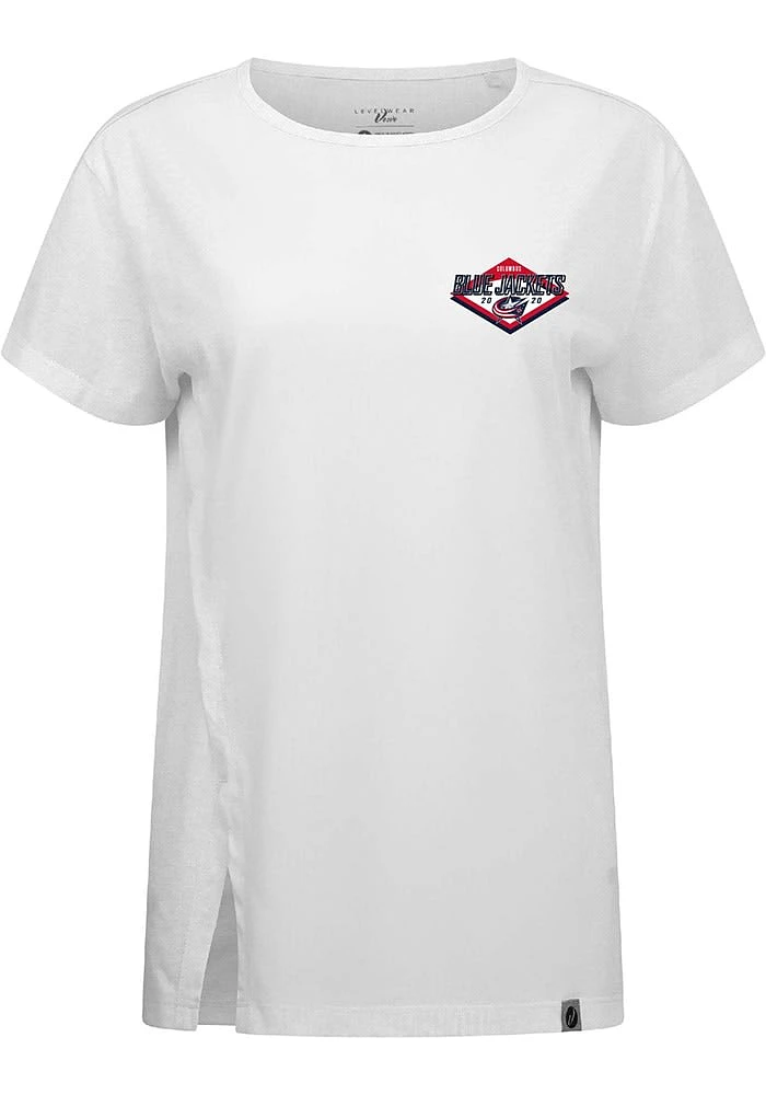 Levelwear Columbus Blue Jackets Womens White Influx Short Sleeve T-Shirt