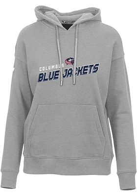 Levelwear Columbus Blue Jackets Womens Grey Adorn Hooded Sweatshirt