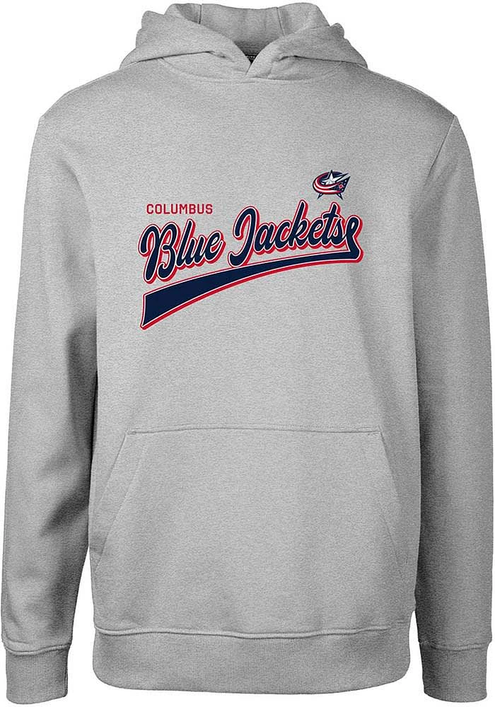 Levelwear Columbus Blue Jackets Youth Grey Podium Jr Vintage Long Sleeve Hoodie