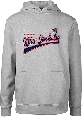 Levelwear Columbus Blue Jackets Youth Grey Podium Jr Vintage Long Sleeve Hoodie