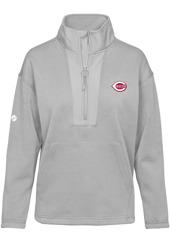 Levelwear Cincinnati Reds Womens Grey Await Qtr Zip