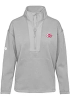 Levelwear Cincinnati Reds Womens Grey Await Qtr Zip