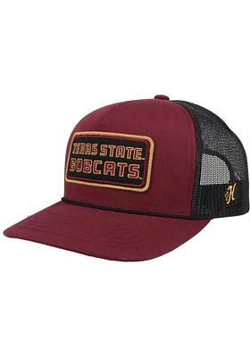 Hooey Texas State Bobcats Maroon 5-Panel Plate Mens Snapback Hat