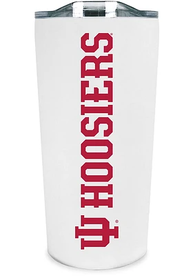 Indiana Hoosiers Team Logo 18 oz Soft Touch Stainless Steel Tumbler - White