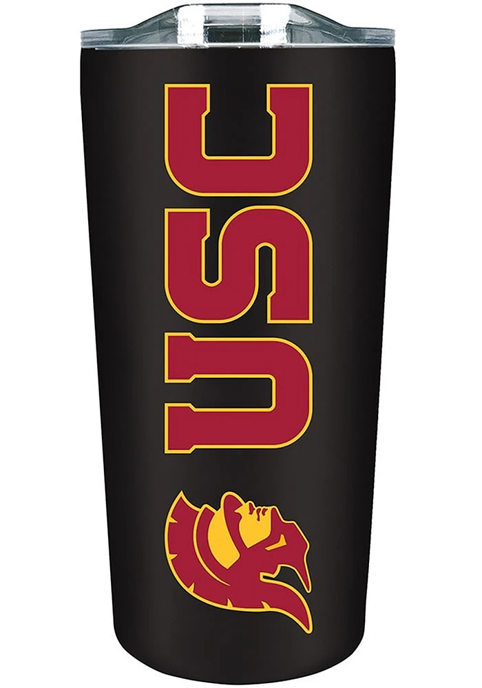 Black USC Trojans 18oz Soft Touch Stainless Tumbler