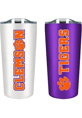 Clemson Tigers Set of 2 18oz Soft Touch Stainless Tumbler - White