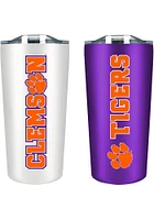 Clemson Tigers Set of 2 18oz Soft Touch Stainless Tumbler - White