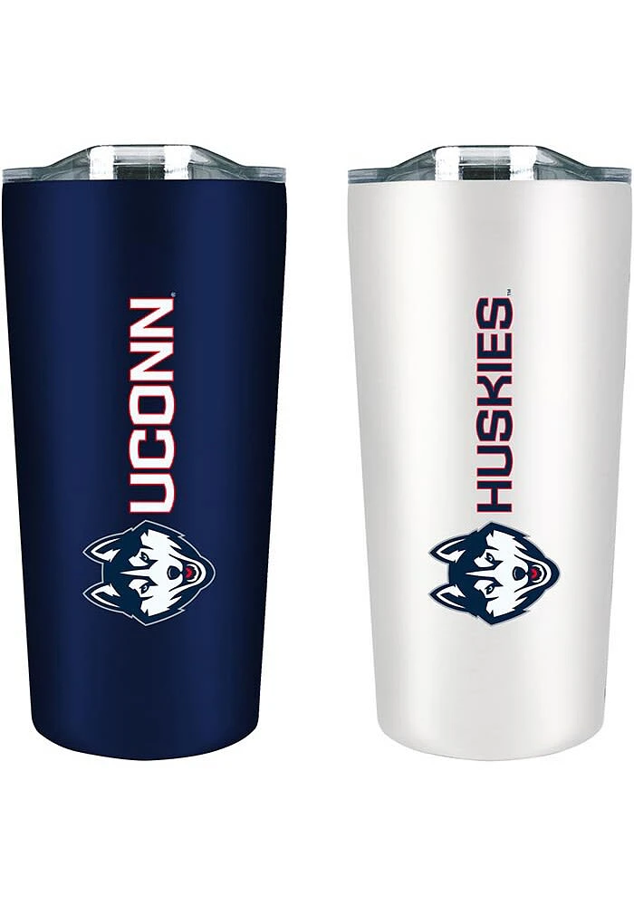 UConn Huskies Set of 2 18oz Soft Touch Stainless Tumbler - Navy Blue