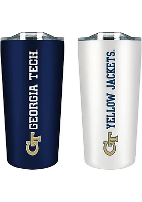 GA Tech Yellow Jackets Set of 2 18oz Soft Touch Stainless Tumbler - Navy Blue