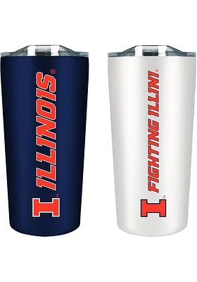 Navy Blue Illinois Fighting Illini Set of 2 18oz Soft Touch Stainless Tumbler