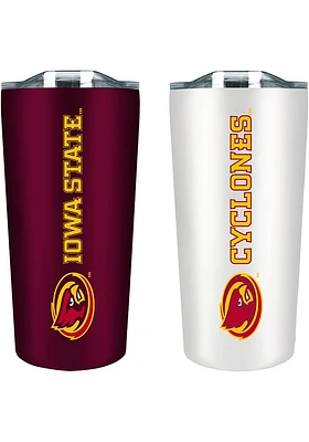 Iowa State Cyclones Set of 2 18oz Soft Touch Stainless Tumbler - Burgundy