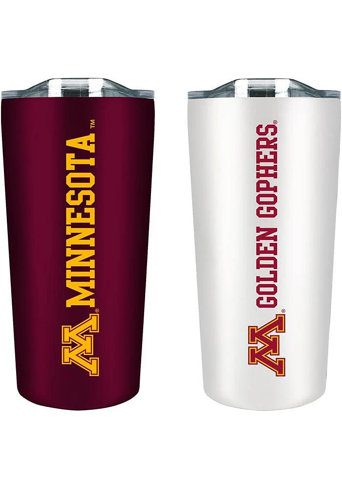 Burgundy Minnesota Golden Gophers Set of 2 18oz Soft Touch Stainless Tumbler