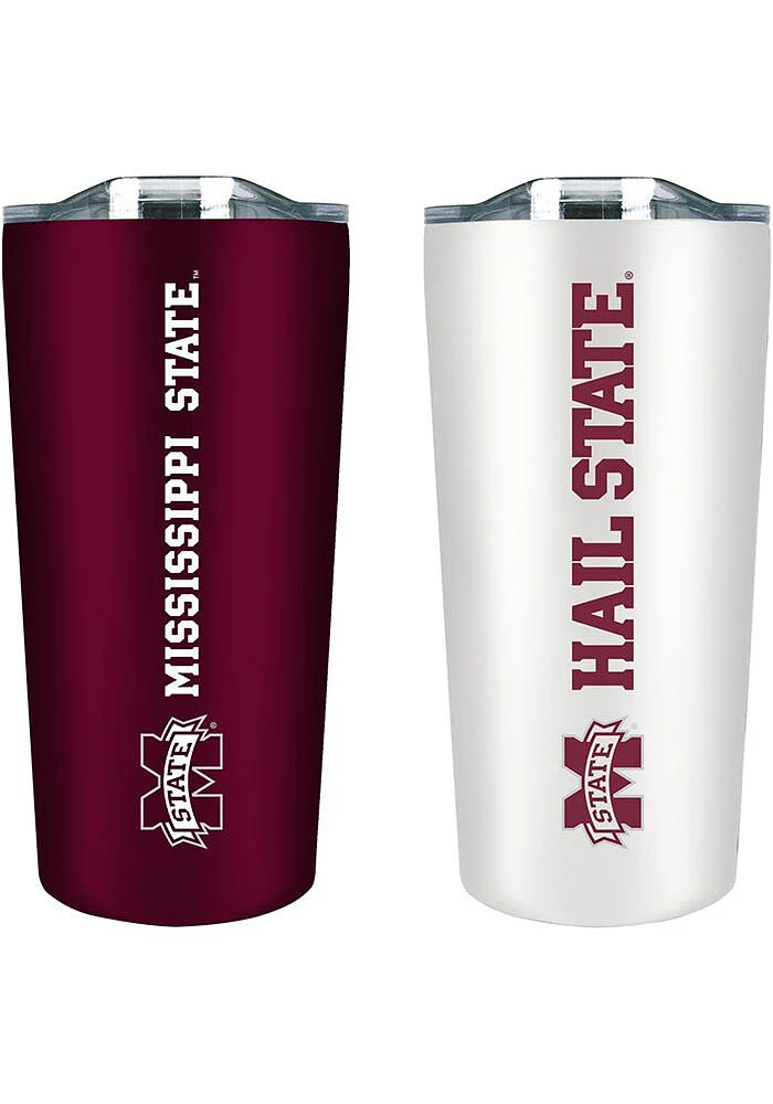 Mississippi State Bulldogs Set of 2 18oz Soft Touch Stainless Tumbler - Burgundy