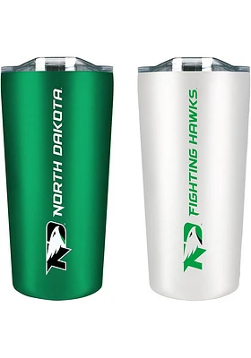 North Dakota Fighting Hawks Set of 2 18oz Soft Touch Stainless Tumbler - Green