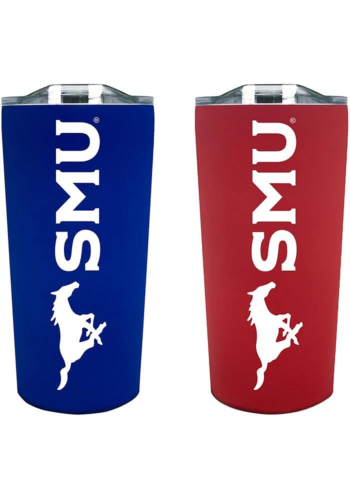 SMU Mustangs Set of 2 18oz Soft Touch Stainless Tumbler - Blue