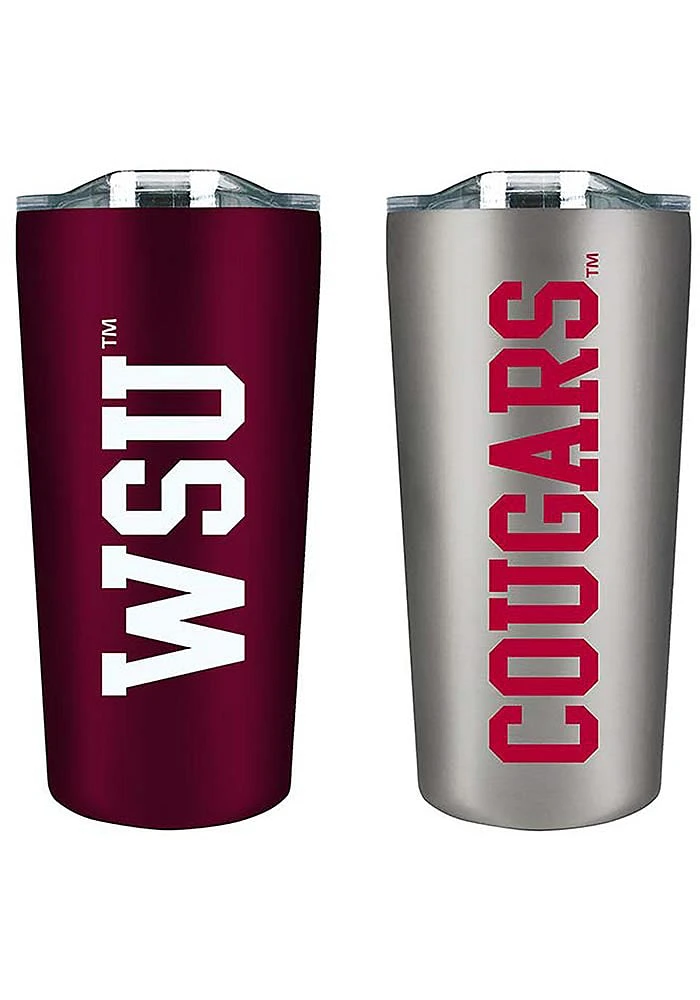 Washington State Cougars Set of 2 18oz Soft Touch Stainless Tumbler - Burgundy