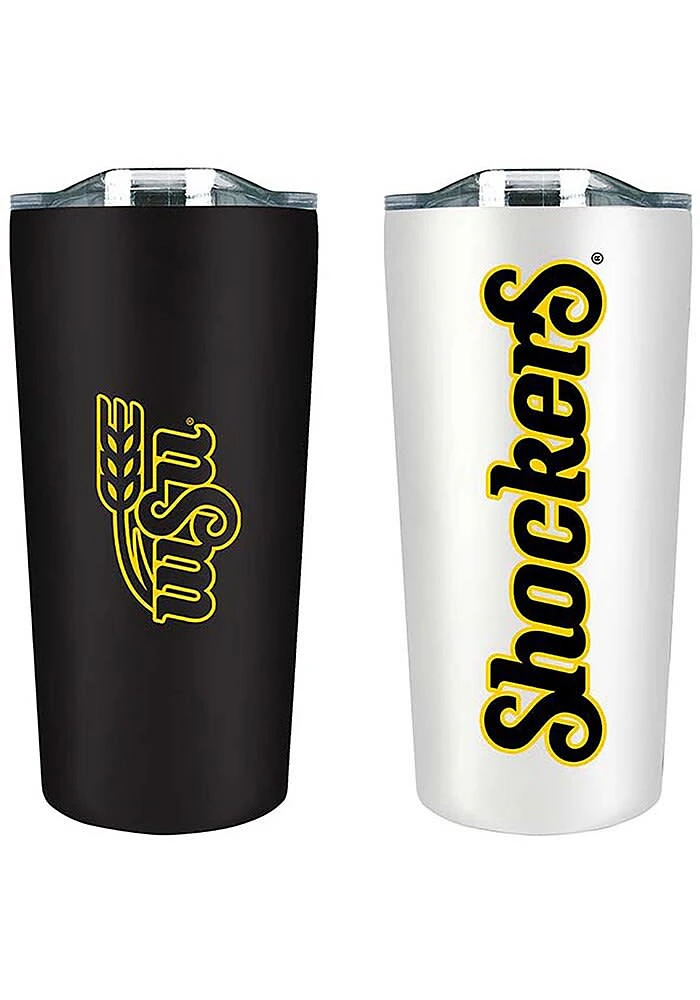 Wichita State Shockers Set of 2 18oz Soft Touch Stainless Tumbler - Black