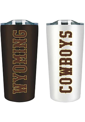 Wyoming Cowboys Set of 2 18oz Soft Touch Stainless Tumbler - Black