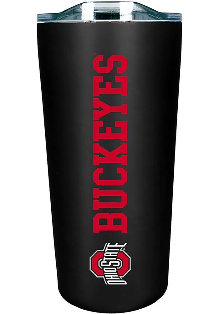 Ohio State Buckeyes Team Logo 18oz Soft Touch Stainless Steel Tumbler - Black