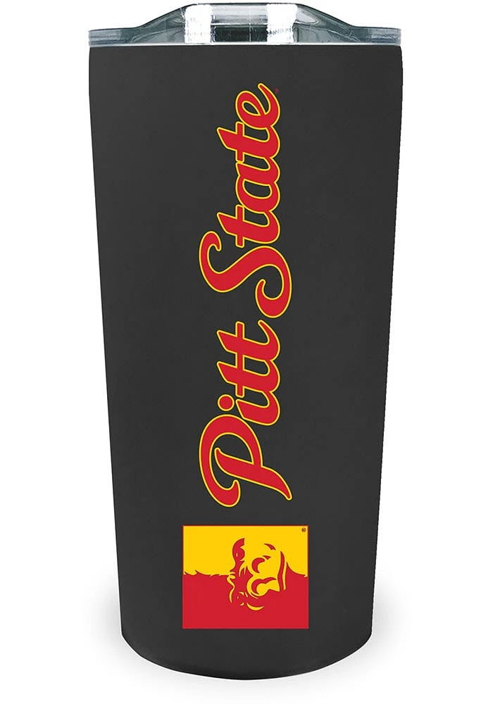 Pitt State Gorillas Team Logo 18oz Soft Touch Stainless Steel Tumbler - Black