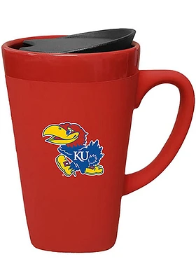 Kansas Jayhawks 16oz Soft Touch With Lid Ceramic Mug - Red
