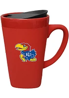 Kansas Jayhawks 16oz Soft Touch With Lid Ceramic Mug - Red