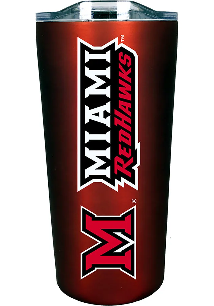 Miami RedHawks 18 oz Soft Touch Stainless Steel Tumbler - Red