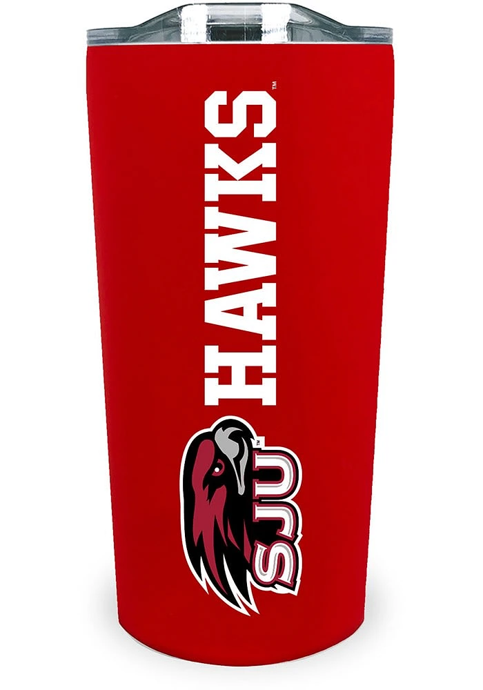 Saint Josephs Hawks 18 oz Soft Touch Stainless Steel Tumbler - Red