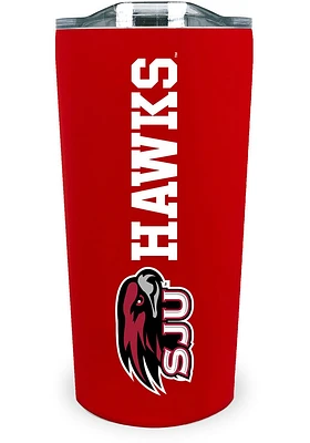 Saint Josephs Hawks 18 oz Soft Touch Stainless Steel Tumbler - Red