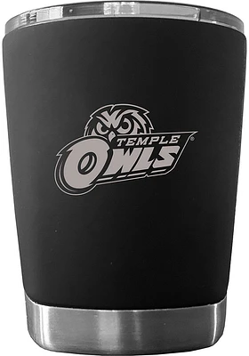 Temple Owls 12 oz Low Ball Stainless Steel Tumbler - Black