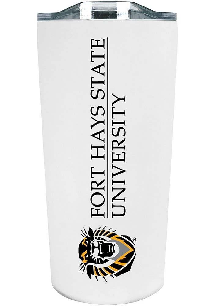 Fort Hays State Tigers Team Logo 18oz Soft Touch Stainless Steel Tumbler - White