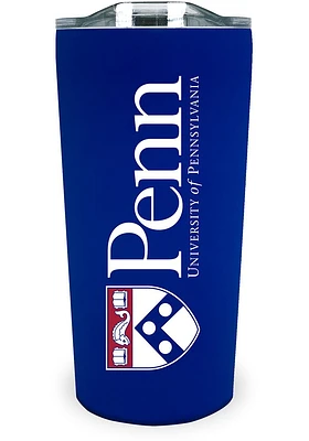 Pennsylvania Quakers Team Logo 18oz Soft Touch Stainless Steel Tumbler - Blue
