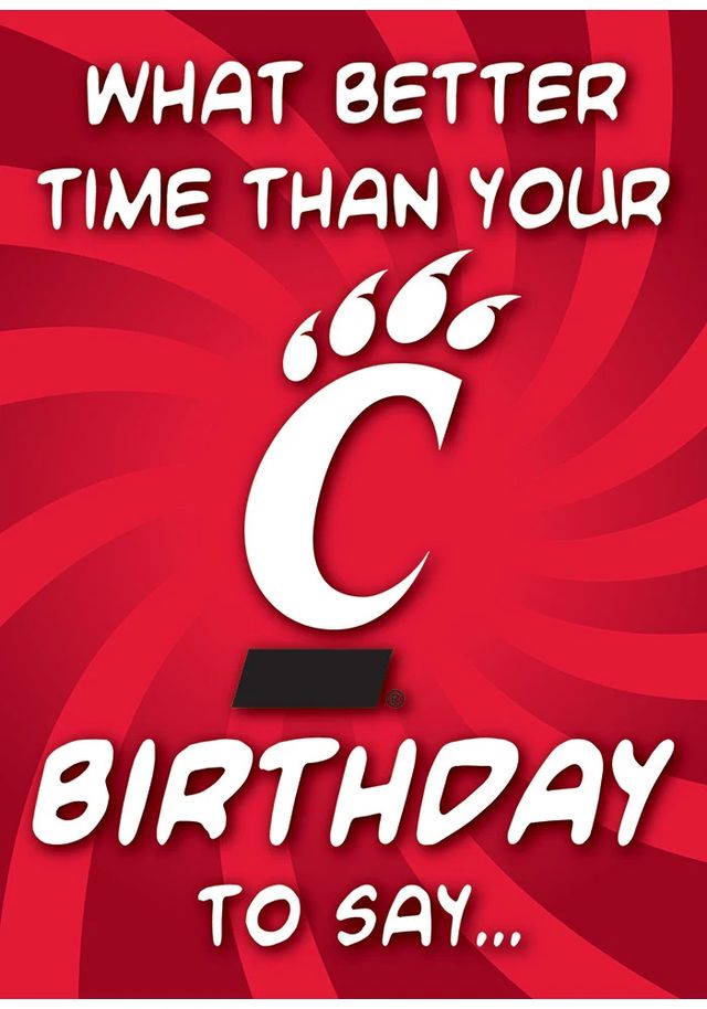 Cincinnati Bearcats Happy Birthday Theme Card