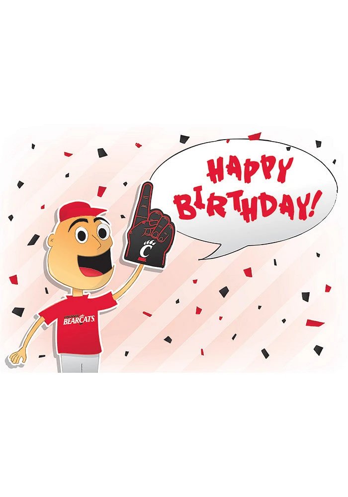 Cincinnati Bearcats Happy Birthday Fan Card