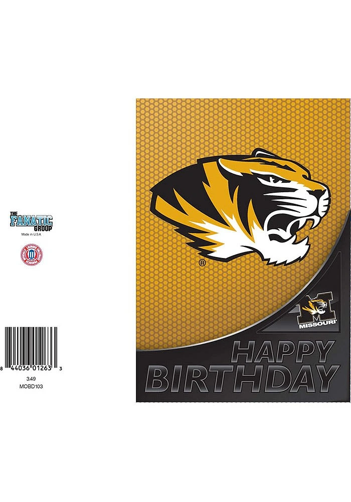 Missouri Tigers Missouri Tigers Bday Card Design Card - Yellow