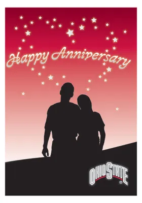 Red Ohio State Buckeyes Anniversary Card