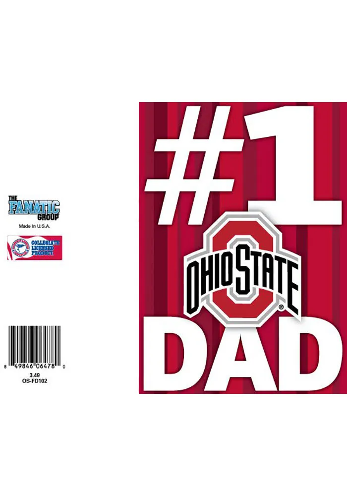 Ohio State Buckeyes Father`s Day Card - Red
