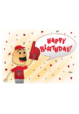 Texas Tech Red Raiders Happy Birthday Confetti Card