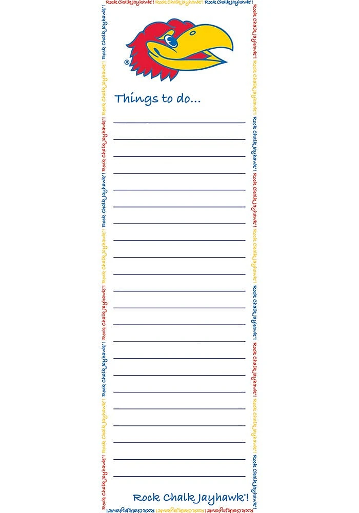 Kansas Jayhawks To Do List Pad Notepad