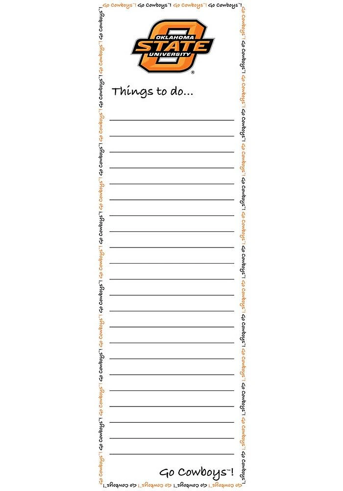 Oklahoma State Cowboys To Do List Pad Notepad