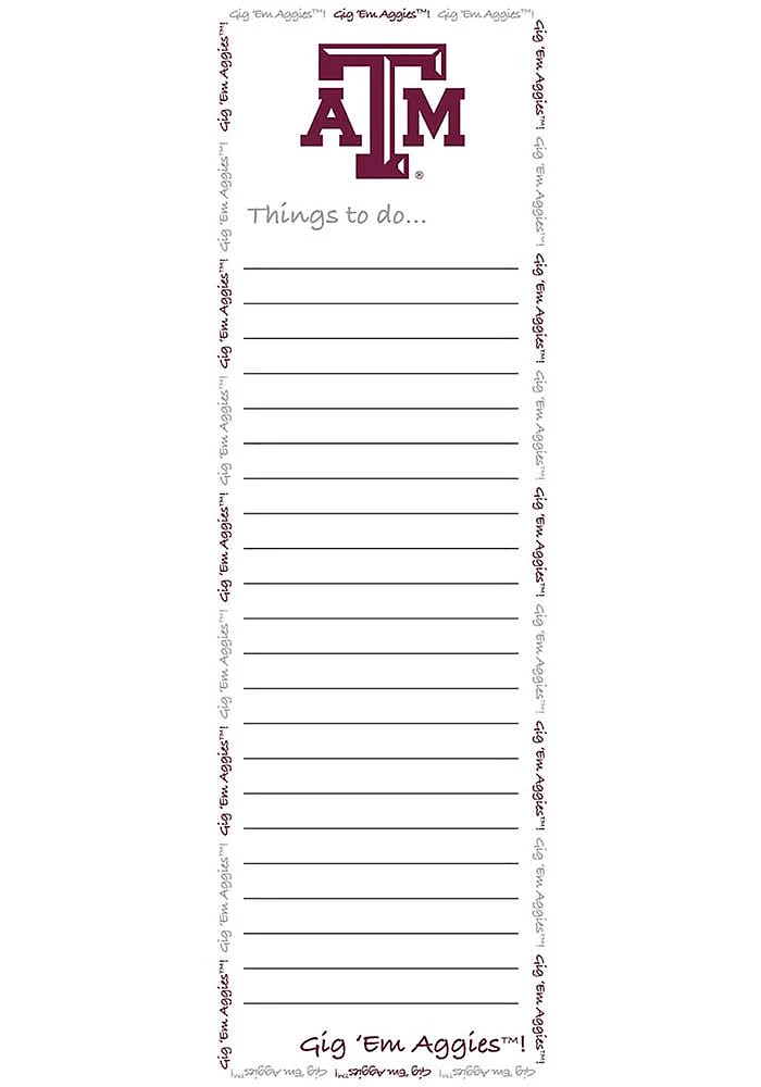 Texas A&M Aggies To Do List Pad Notepad