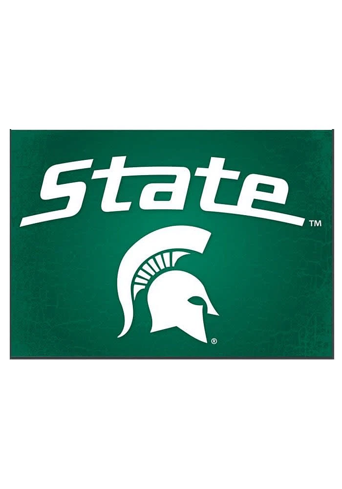 Michigan State Spartans Spartan Logo Blank Card - Green